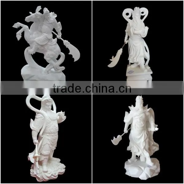 White Marble Guan Gong Statue for Christmas