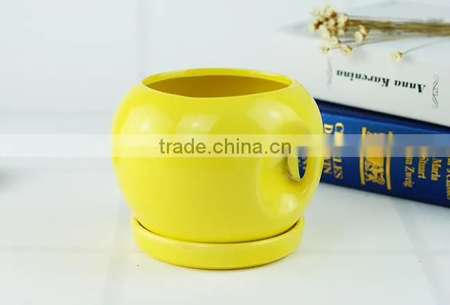 New design colorful ceramic cup shaped flower pot