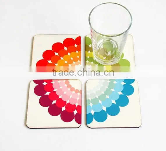 Personalized Solid Wooden Painting UV Digital Printing on Wood Placemat Water Proof MDF Coaster