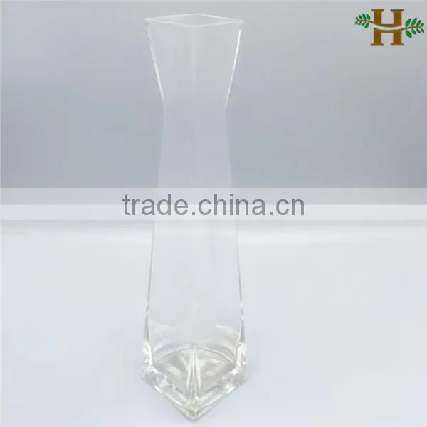 wholesale handblown rectangular clear glass vase