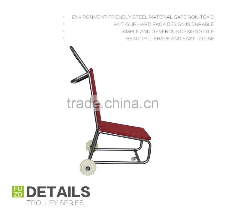 Gold metal Hotel luggage Trolley for luggage remove