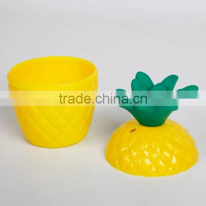 350ml PE Plastic Pineapple Shape Straw Cup