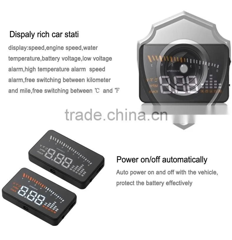 X5 hud 3" Screen Hud Head Up Car HUD Display black