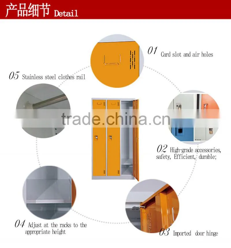 Cheap school and office 3 doors steel locker,office metal locker