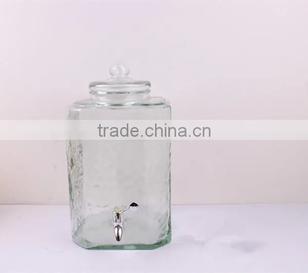 high quality clear glass beverage dispenser with tap