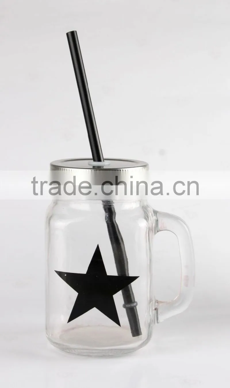 Set of 4 Cheap Hot Sale Screw Cap Star Mason Jar