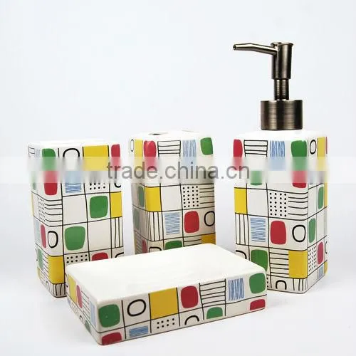 fashion square ceramic bathroom accessories set