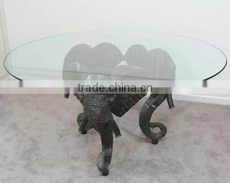 Home decoration art metal craft elephant head bronze table