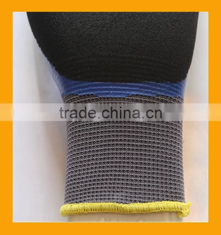 Chemical Resistant Smooth Nitrile Fully Dipped Grip Sandy Nitrile Palm Double Coated Work Gloves