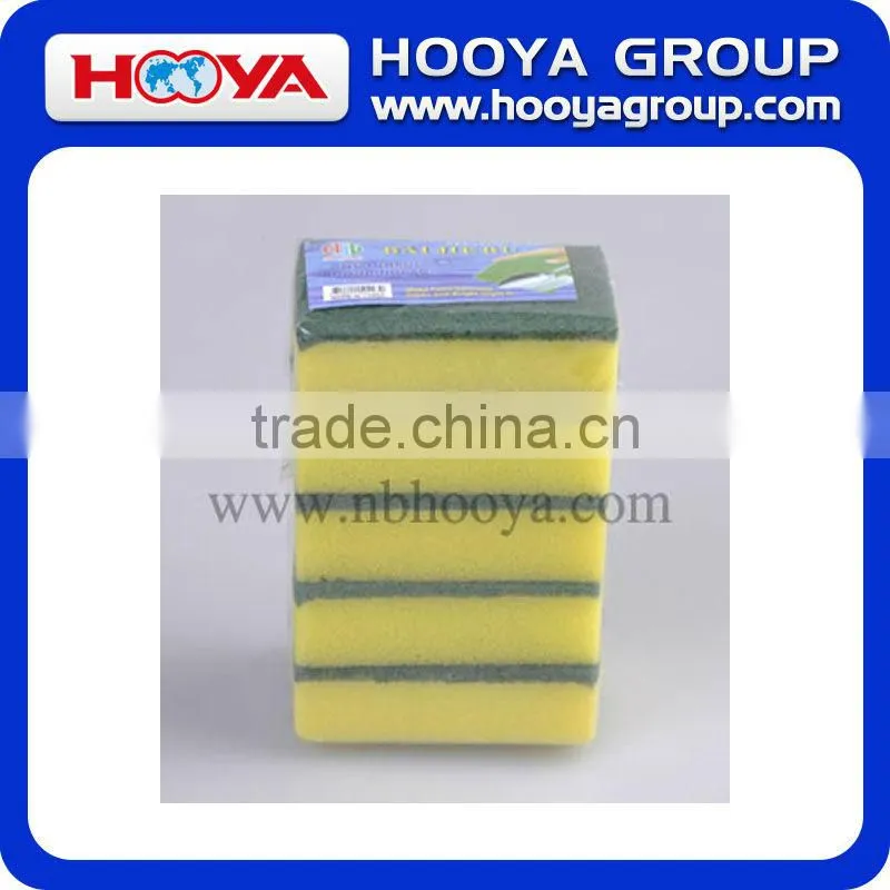 5pcs 10*7*3cm yellow green sponge dishcloth fabric