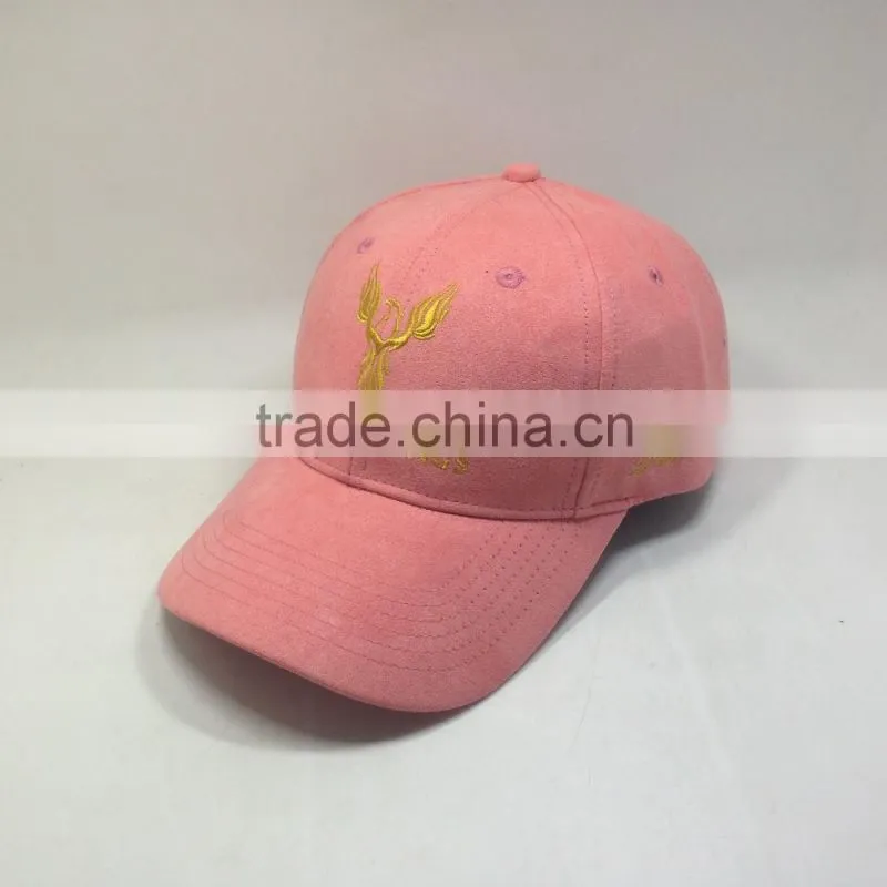 100%Suede Fabric Baseball Cap With Embossed Metal Buckle
