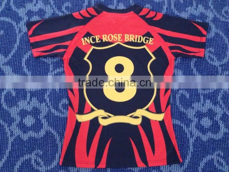 Hongen apparel sublimate rugby football shirt/Rugby Jersey custom size color team jersey in China