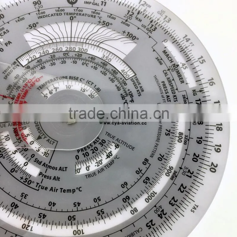 CYA Brand plastic round flight calculation wheel aviation plotter for pilot training one pcs per leather bag packing #E6B-Circ
