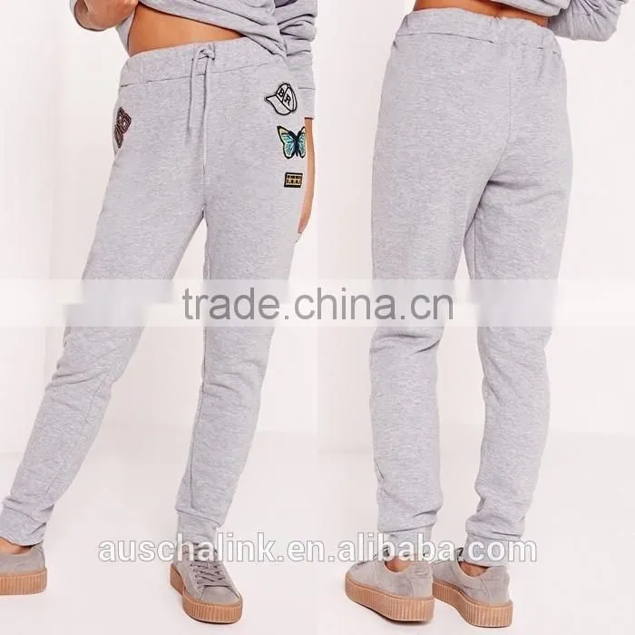 2016 new design girls grey cheap fashion sport pants