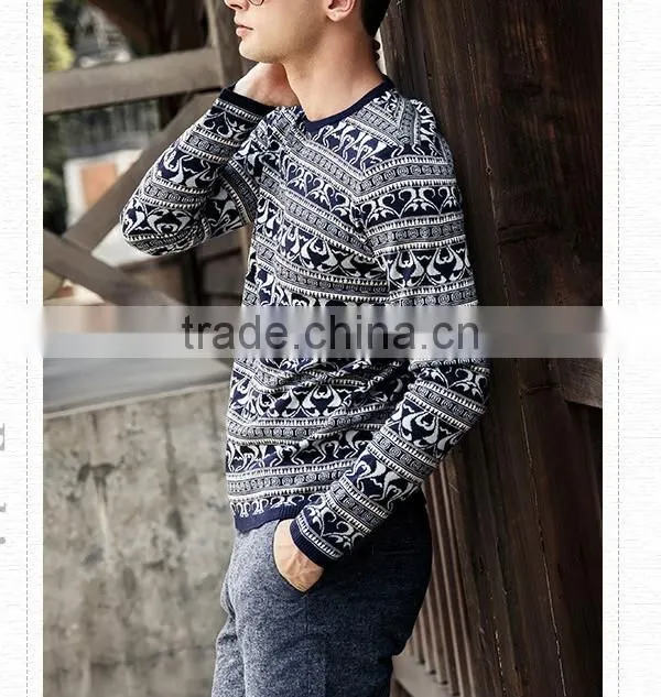 2014-2015 high fashion men's jacquard pullover sweaters