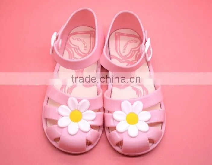 flower princess jelly shoes, girl beach shoes, pvc girl shoes