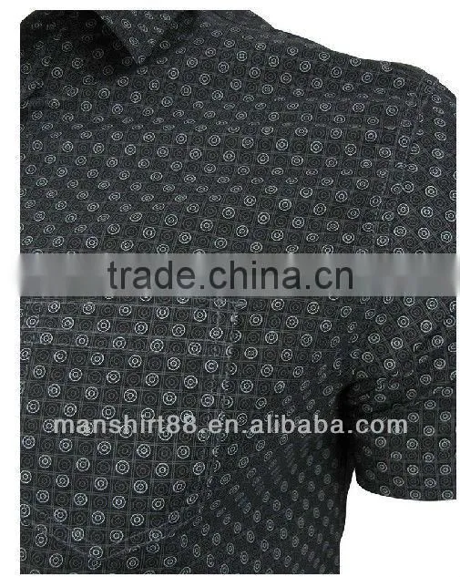 Custom Mens printed Short Sleeve Casual Shirt