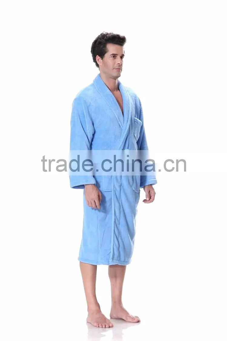 coral fleece sauna bathrobe super soft sleepwear bath robe