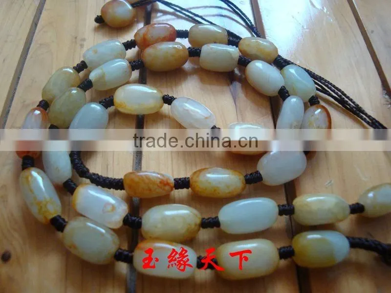 HEtian jade seed makings red-skinned wampee seeds necklace the original stone material handmade necklace jewels jade stone