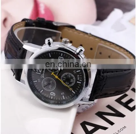 Luxury Men's Fashion Retro Leather Watches Bracelet Wristwatch Analog Quartz Wrist Watch