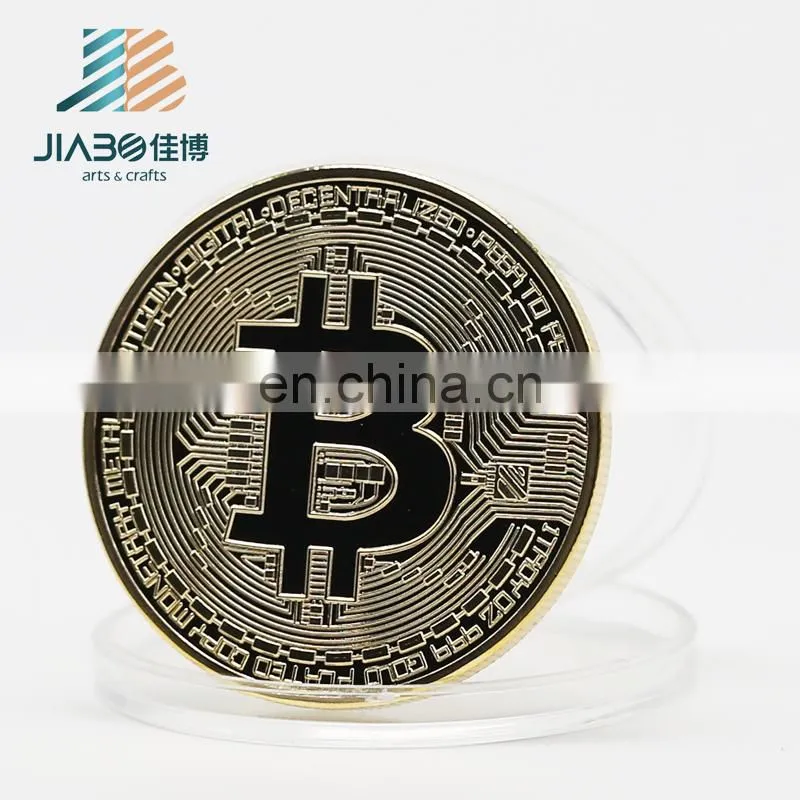 Custom design gold silver copper plating metal challenge coin Bitcoin promotion coin