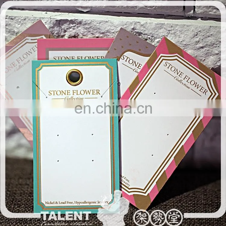 Custom Private Printed Brand Gift Jewelry Necklace Ear Rings Accessories Plastic Paper Card