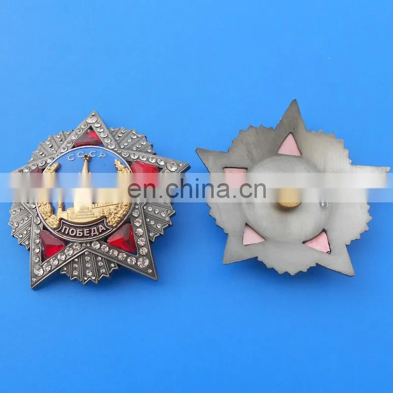 Russia feature air force souvenir memorial gifts gold plate soft enamel 3D metal medal with ribbon