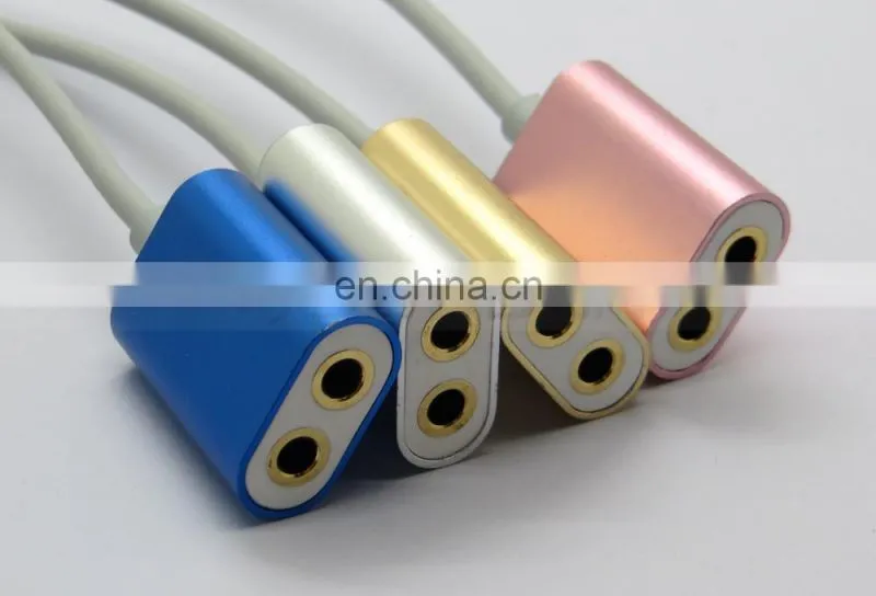 Metal Type C USB C Male to Dual 2 3.5mm Female Splitter Audio Cable