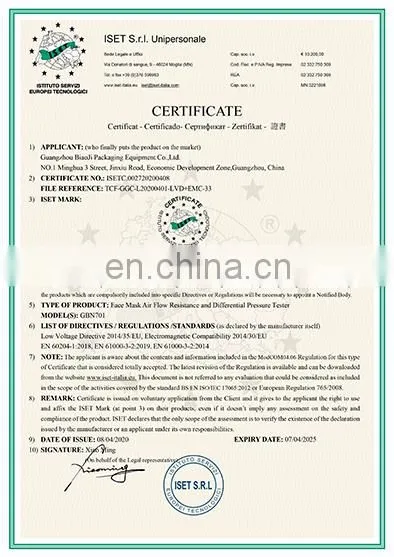 Hot selling fabrics air Exchange Pressure Difference Tester/N95 TESTER