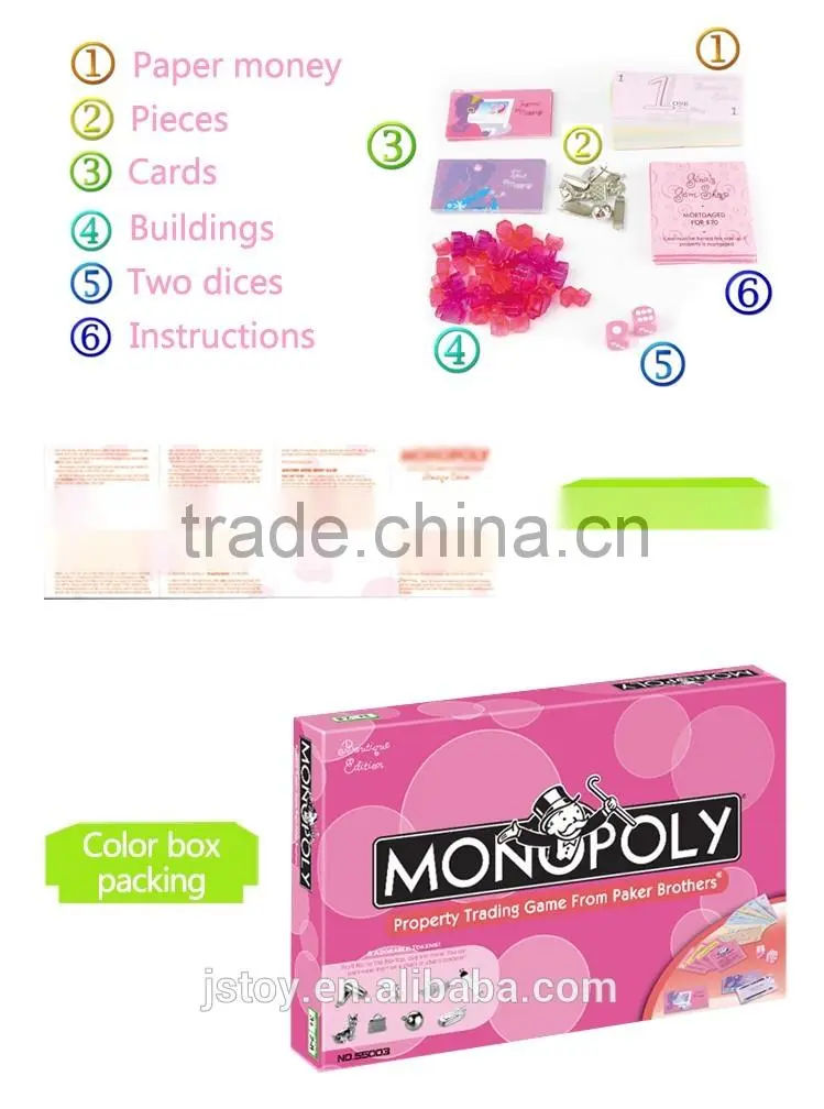 Miniatures printing paper board game kids toy for wholesale