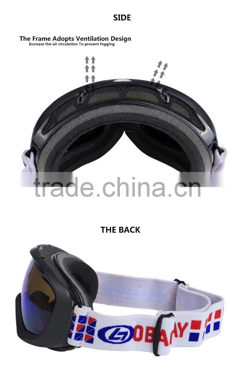 Snowmobile Snowboard Skate Bikeboard Ski Goggles with Wide Vision Anti-fog UV Cut Snow Multicolor Professional Mountain Climbing