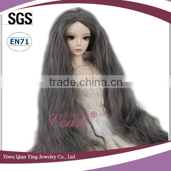 Long water wave grey 1/3 BJD doll wigs for wholesale