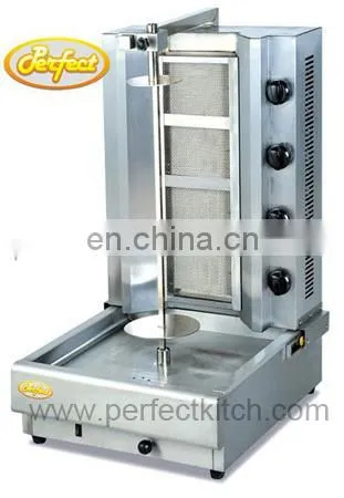 Stainless Steel table top LPG Gas Shawarma Grill Machine with two Burners