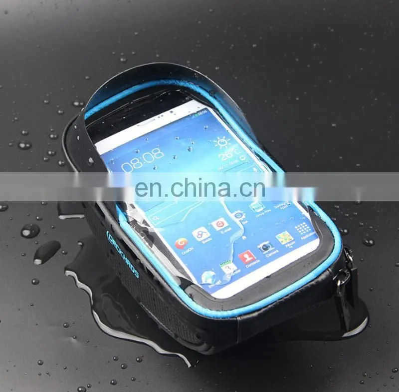 Waterproof Touch Screen Mobile Phone Handlebar Bag Mountain Bike Front Beam Cycling Bicycle Frame Phone Bag