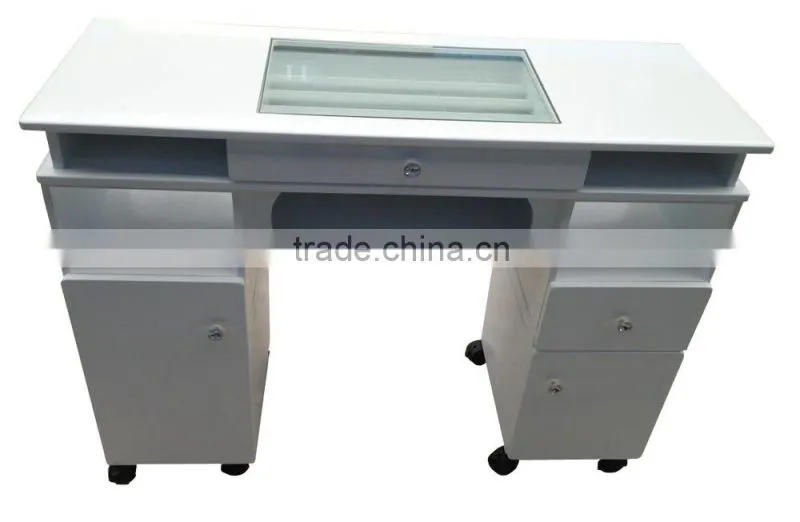 Salon Equipment:Double Nail Table, Manicure Table Nail Salon Furniture
