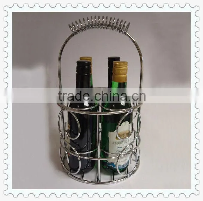 chrome plated iron wire decorative wine bottle holders