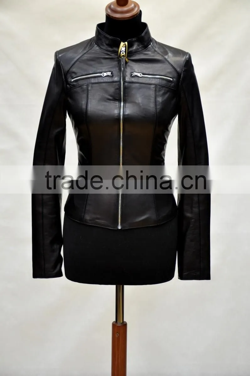 girls genuine lamb skin fancy leather jacket