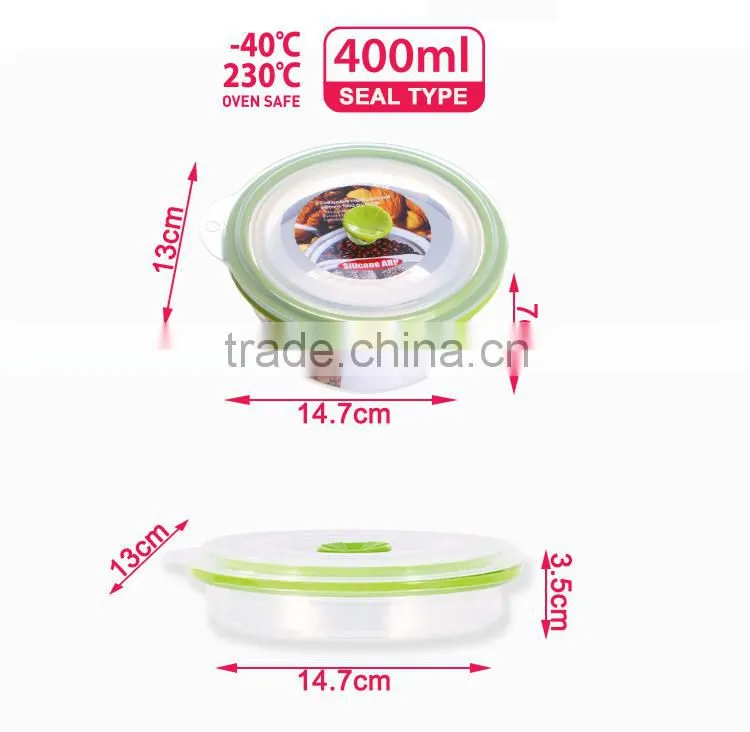 400ml Folding Kitchen Silicone Lunch Box