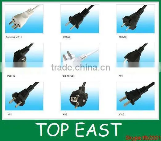 America ac power cord 2 flat pin plug 110v