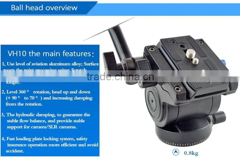 Newly video DSLR Camcorder Fluid Tripod Head fluid head for Manfrotto MVH500AH HD FLUID HEAD