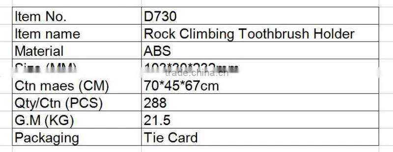 D730 Cheap Bathroom Accessary Plastic Paste Toothbrush Holder Soap Case Rock Climbing Bathroom Set