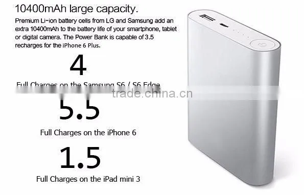 OEM 18650 portable power bank 10400mAh customized logo