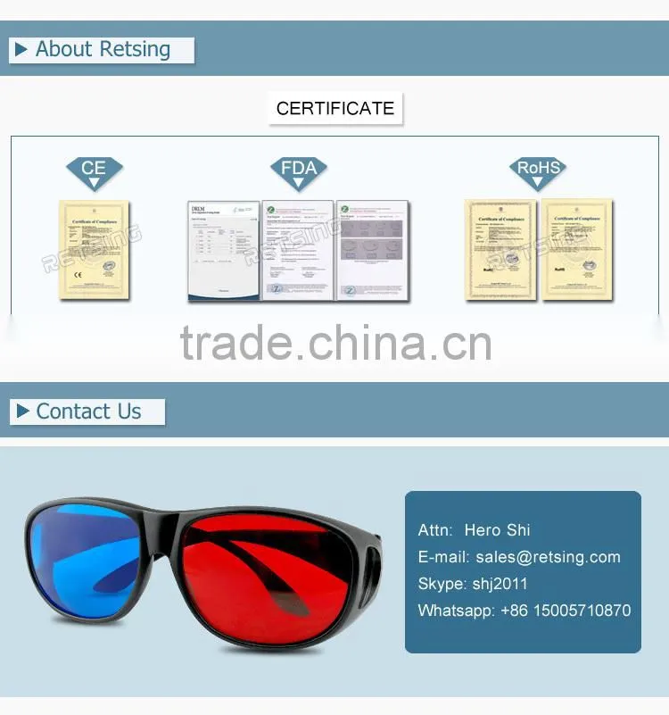 2015 Universal type 3D glasses/Red Blue Cyan 3D glasses Anaglyph 3D Plastic glasses