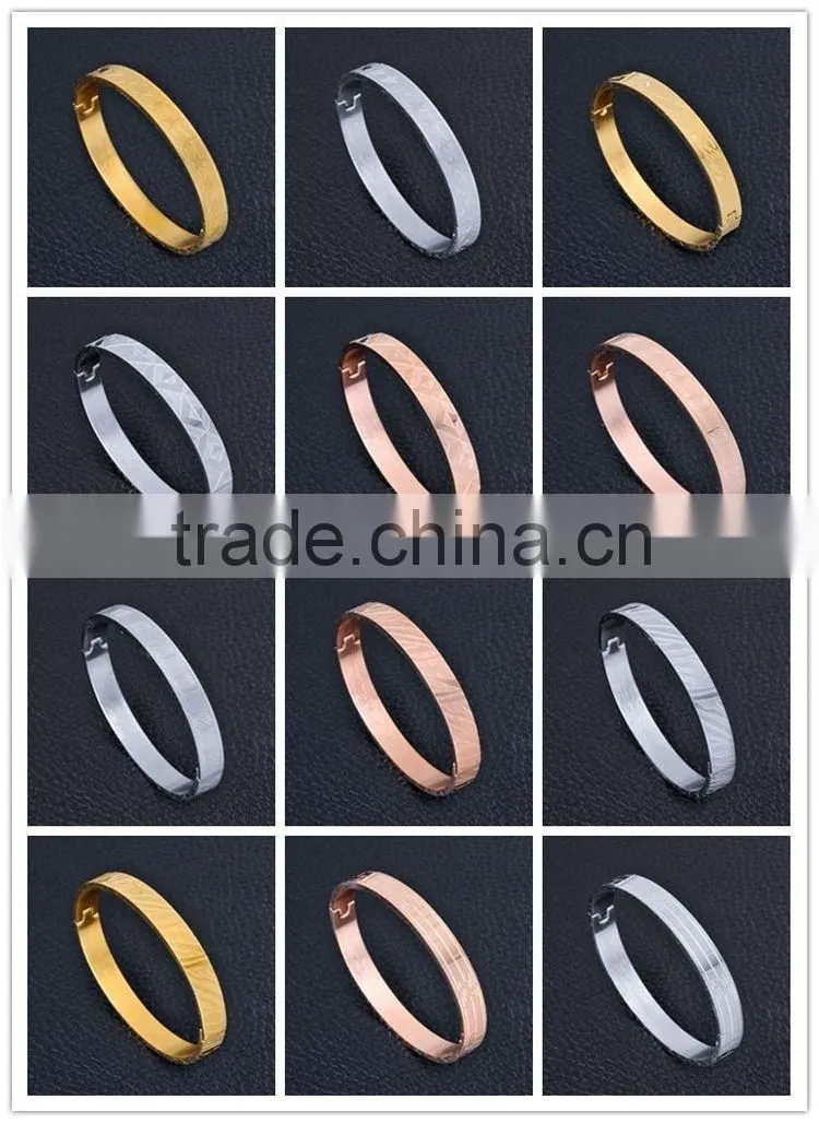 Wholesale Star Carving Pattern Stainless Steel Bracelet Bangle Can Open SMJ0054