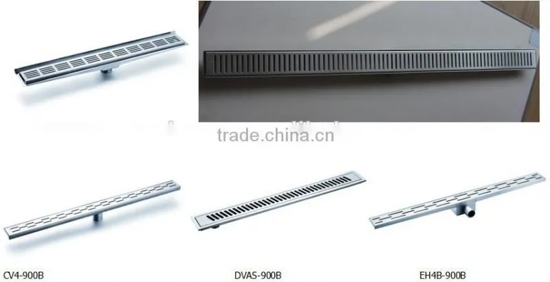 A Series Tiled On Flange Sloped Channel Base Linear Stainless Steel Shower Drain With Vertical Structural Siphon