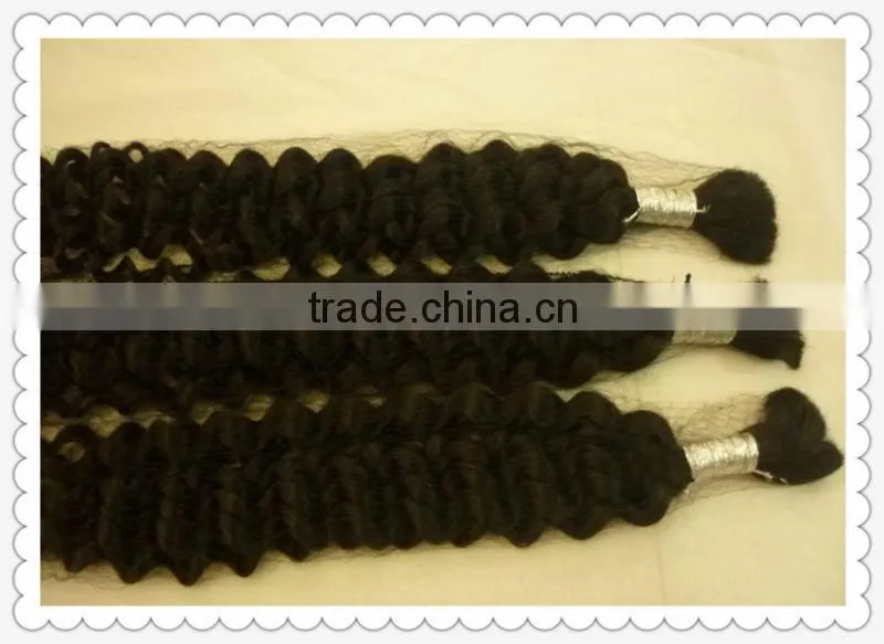 100% virgin remy indian human hair bulk hair extensin