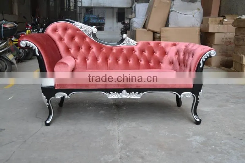 Strip Fabric Lounge Chaise For Sale XYN394