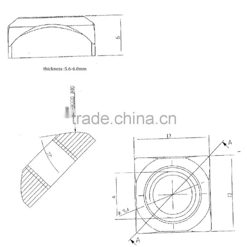 special square nut m6 size ,similar DIN557