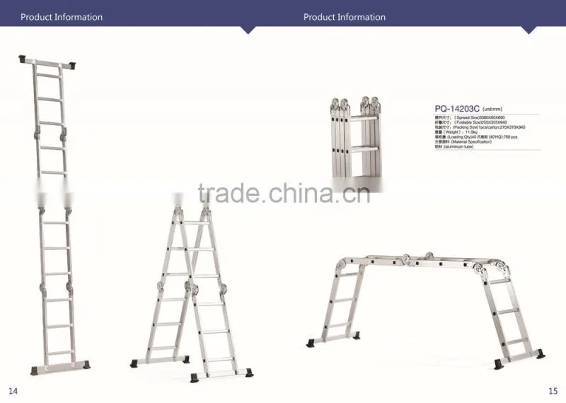 Triple Extension Aluminium ladder, GS and EN131 approval