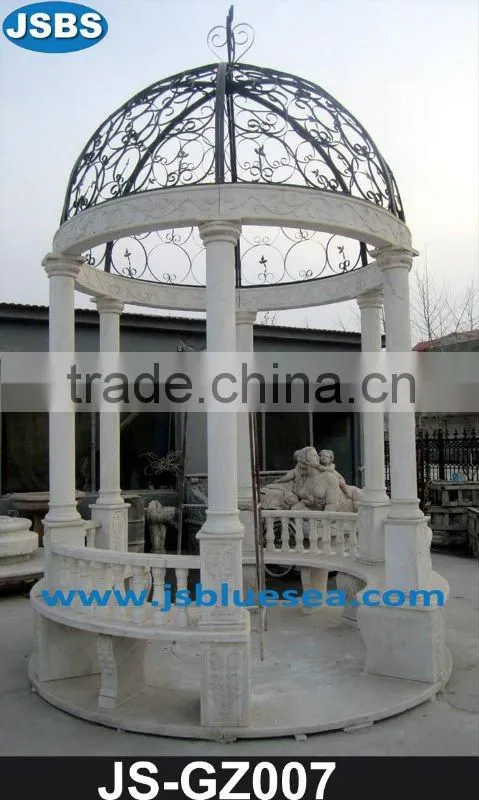 Large marble kiosque with woman statue